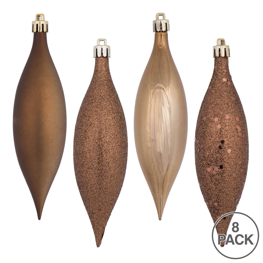 Vickerman Four-Finish Finial Drop Christmas Ornament