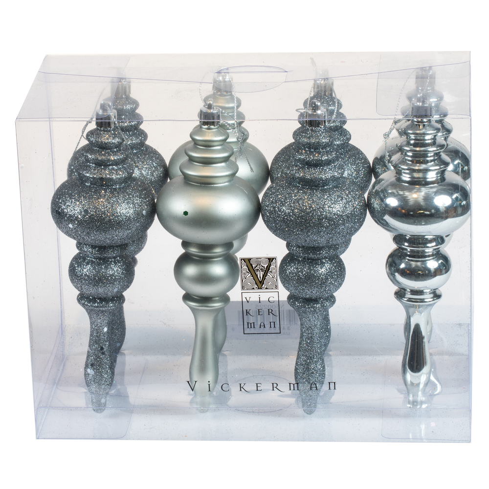 Vickerman 7" Finial Ornament 8/Pk