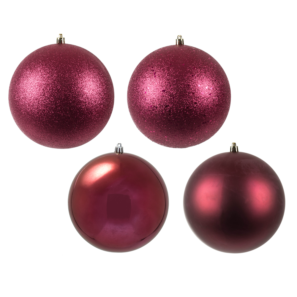 Vickerman 6" 4-Finish Ball Ornament Assorted Set