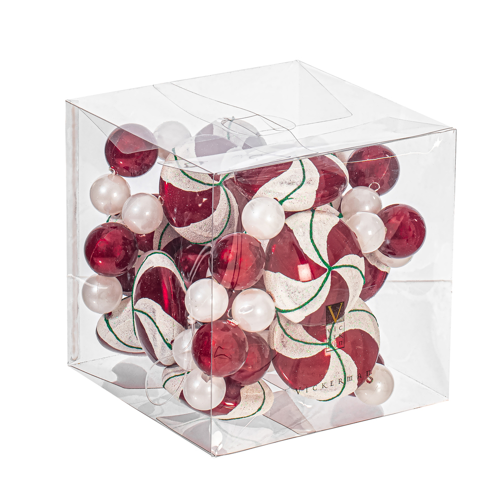 Vickerman Red-White Candy Christmas Garland