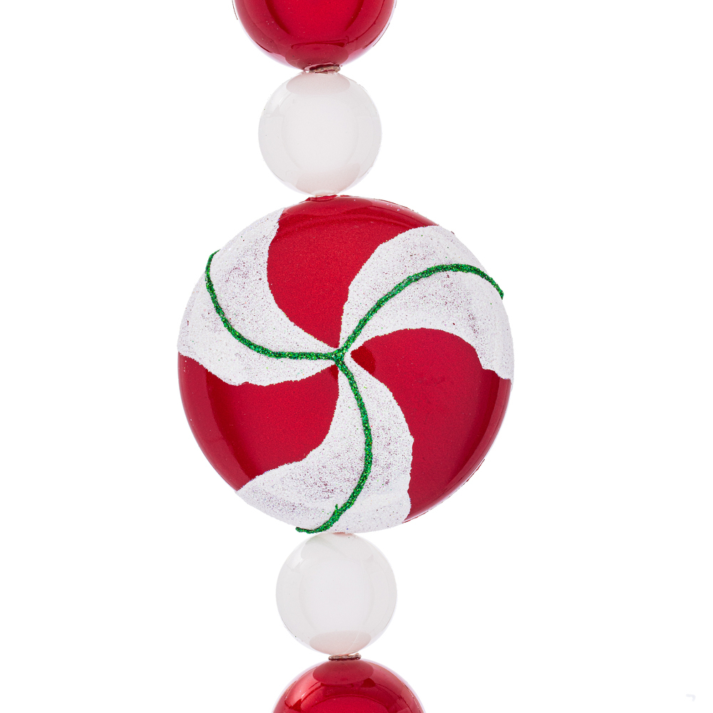 Vickerman Red-White Candy Christmas Garland