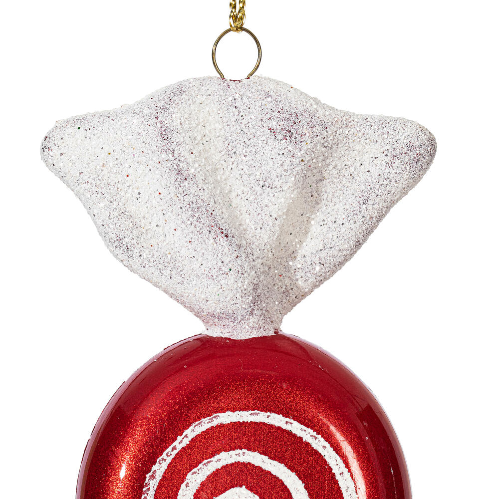 Vickerman Red-White Candy Christmas Ornament, 5/Box