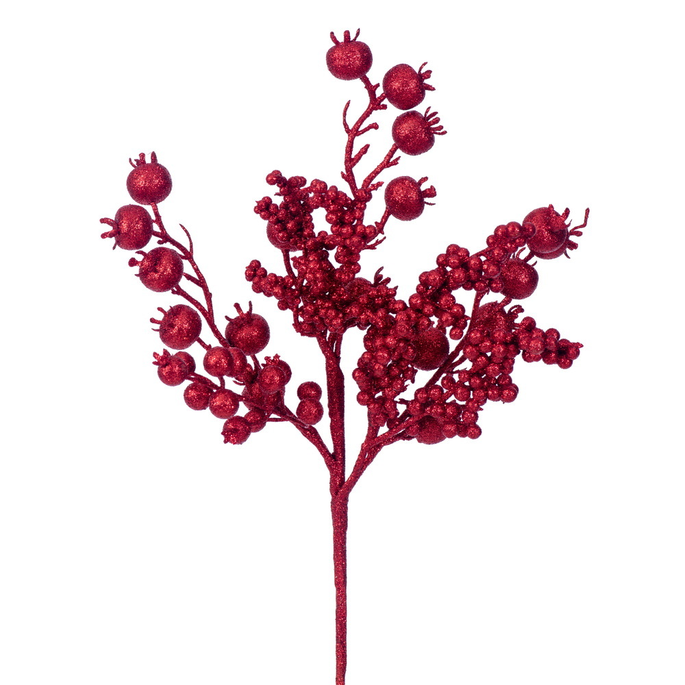 Vickerman 14" Glitter Berry Pick UV 3/Bag