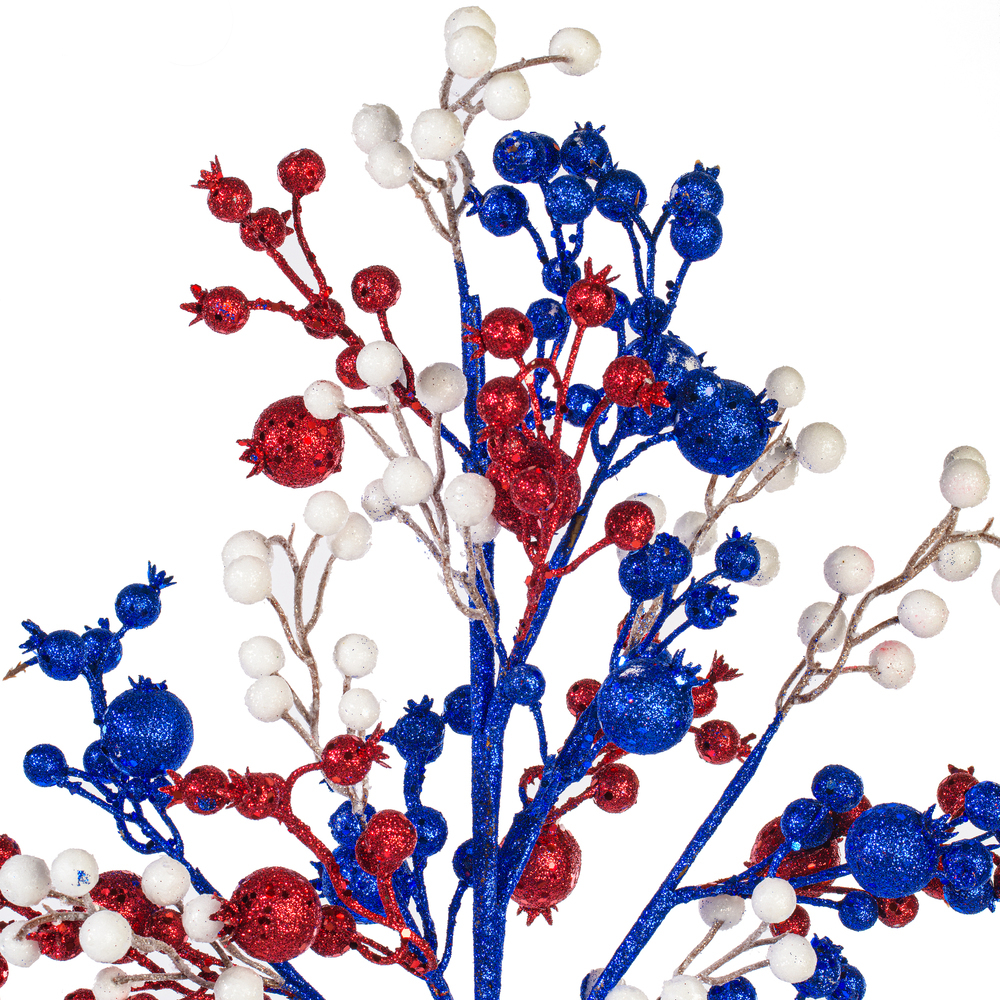 Vickerman Artificial Red/White/Blue Berry Cluster UV Spray