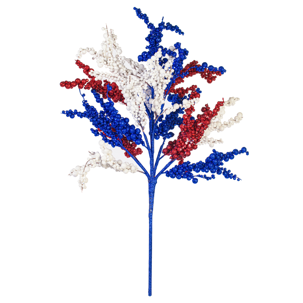 Vickerman Artificial Red/White/Blue Berry Cluster UV Spray