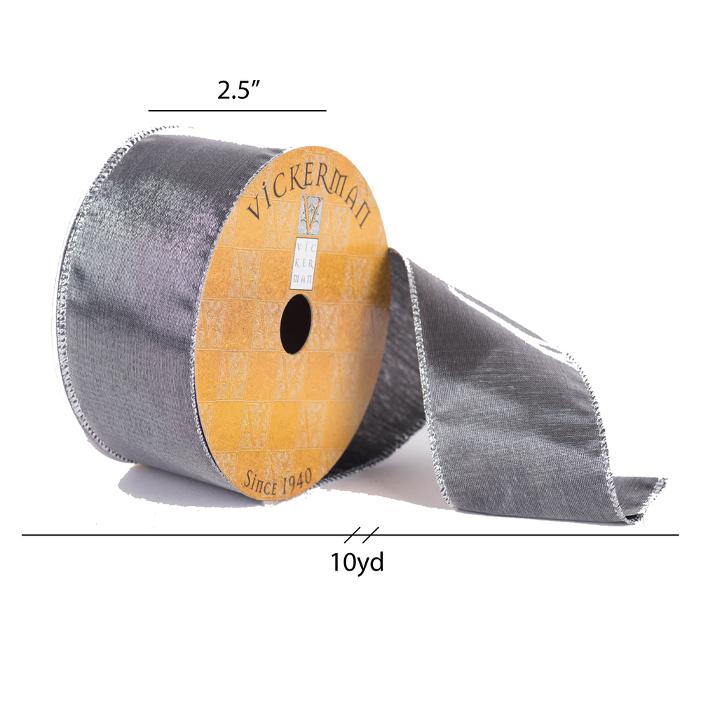 2.5"x10yd Gray Shiny Satin