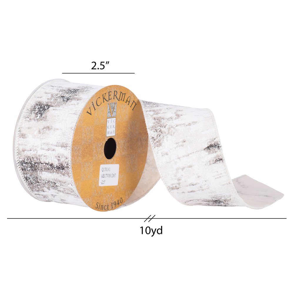 2.5"x10yd Birch Print Wired