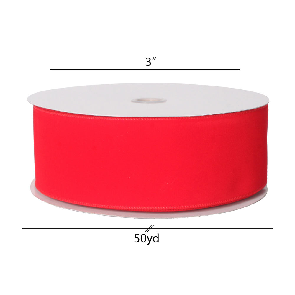 Vickerman Red Velvet Outdoor Wired Christmas Ribbon