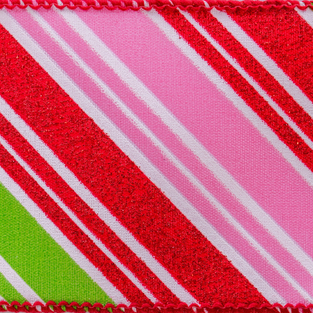 Vickerman Striped Glitter Ribbon