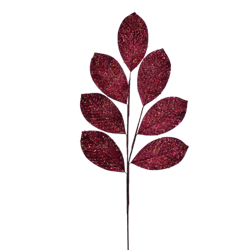 Vickerman 27" Glitter Leaf Spray, 4 pieces per bag