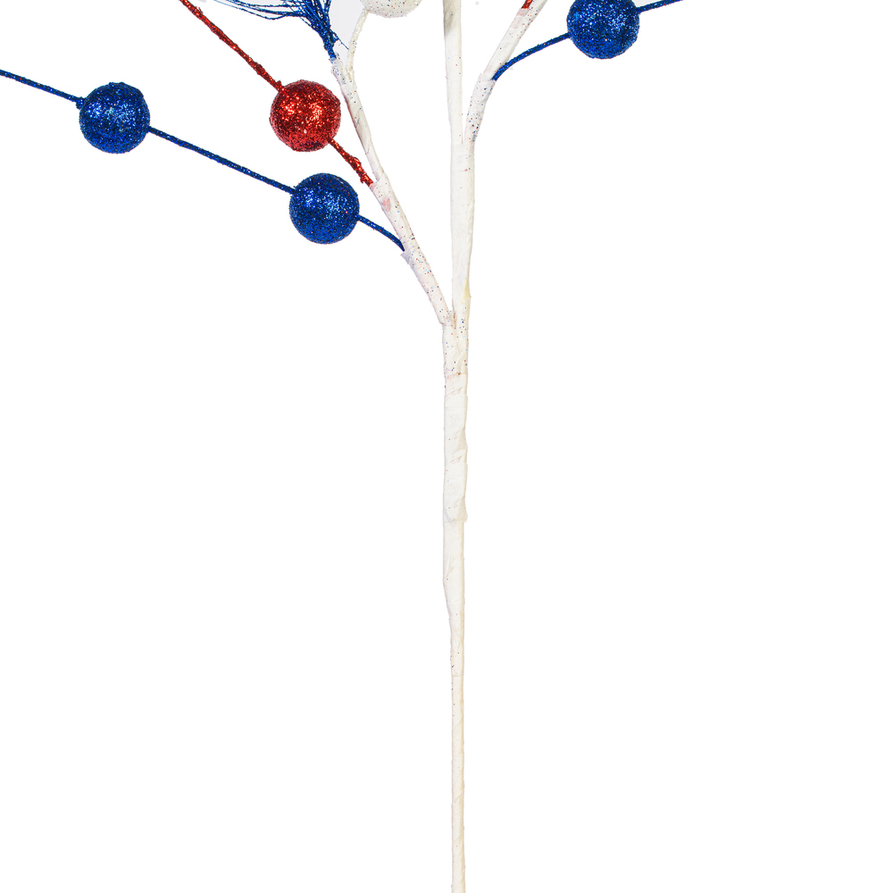 Vickerman Red/White/Blue Glitter Berry Spray