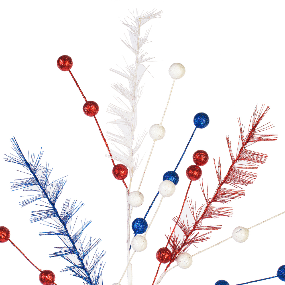 Vickerman Red/White/Blue Glitter Berry Spray