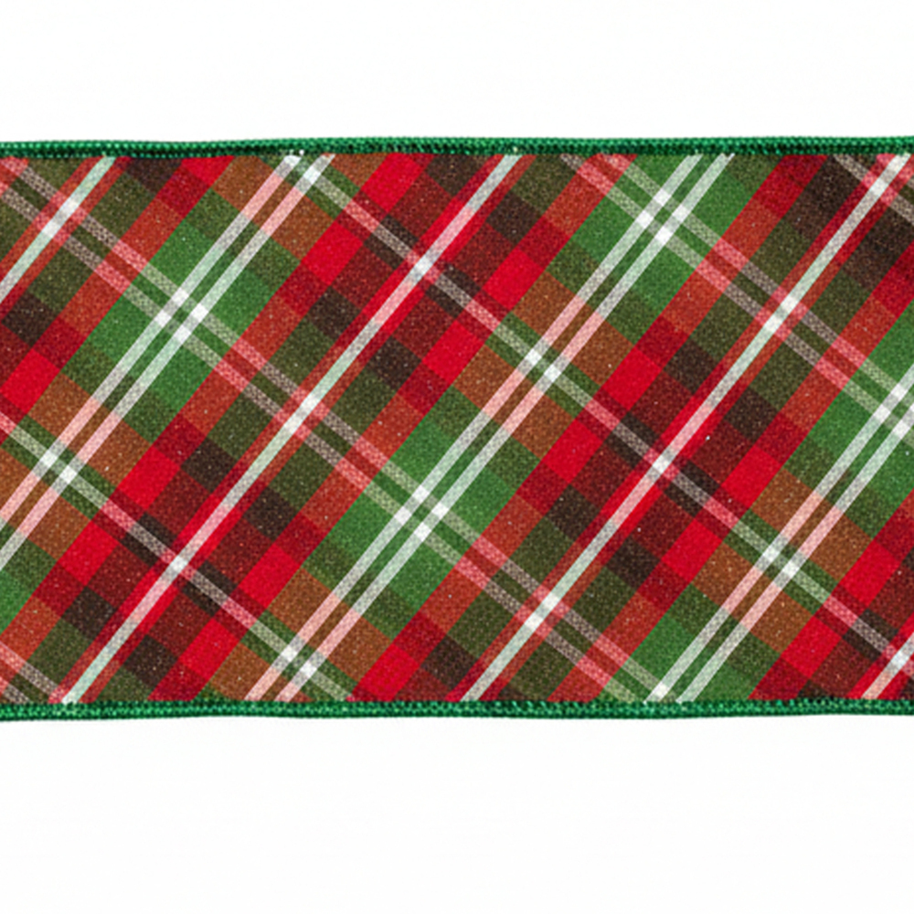 Vickerman Diagonal Plaid Ribbon
