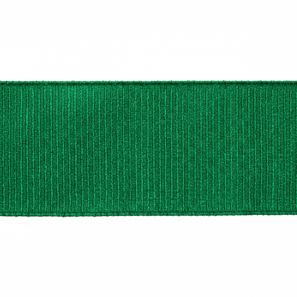 4"x10yd Emerald Metallic Pleated Strip