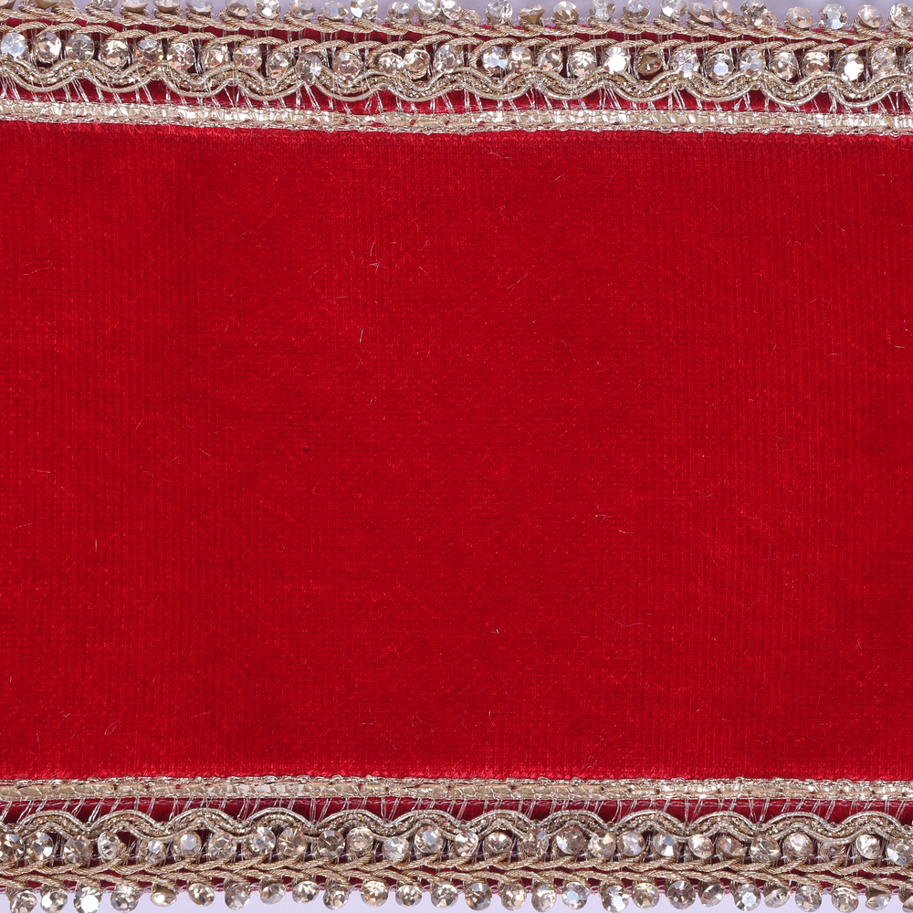 4"x5yd Velvet Champagne Jewel Trim