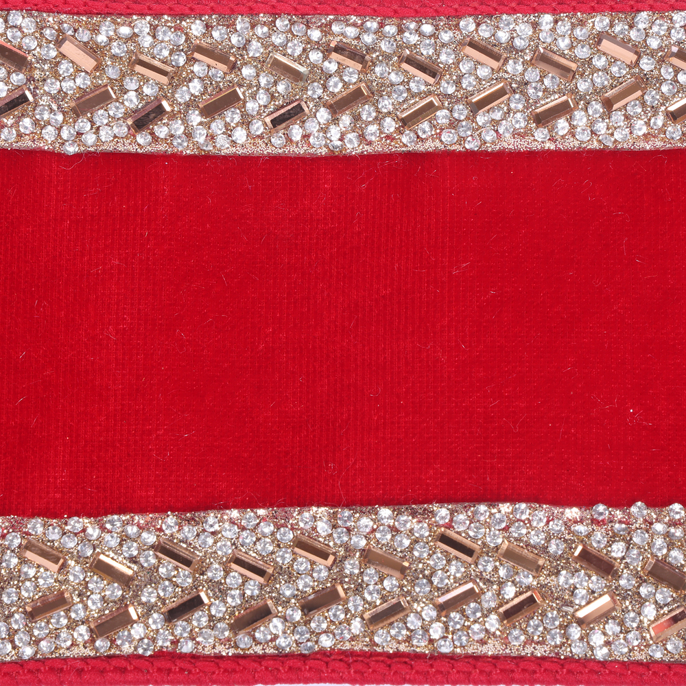 4"x5yd Velvet Jewel Trim Ribbon