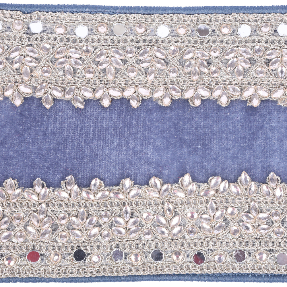 4"x5yd Velvet Champagne Jewel Ribbon