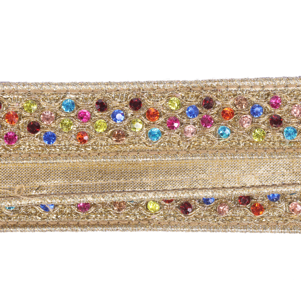 0.75"x10yd Gold Metallic Multi Jewel
