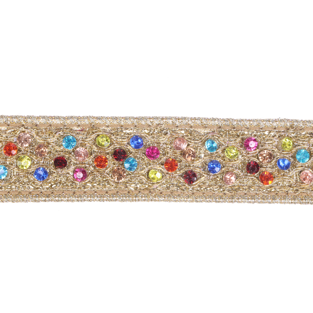 0.75"x10yd Gold Metallic Multi Jewel