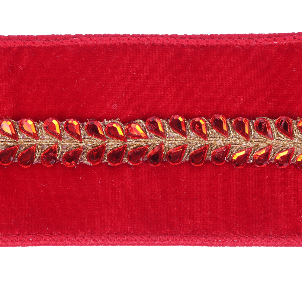 Vickerman 2.5"x5yd Velvet Drop Jewel Ribbon