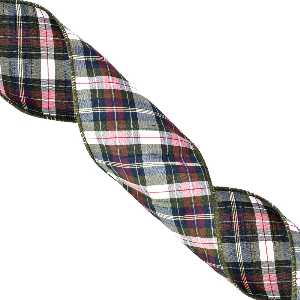 Vickerman Green Dupioni Plaid Ribbon