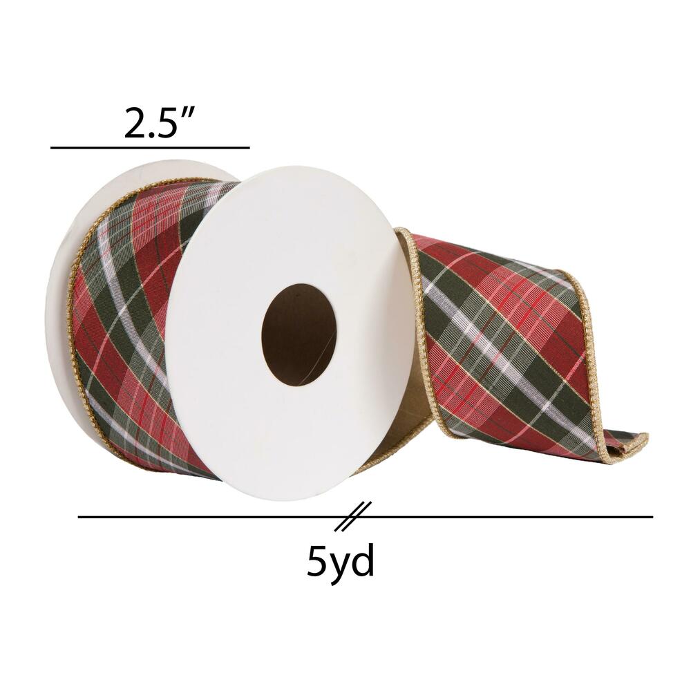 Vickerman Gray Bias Perth Plaid Gold Fused Ribbon