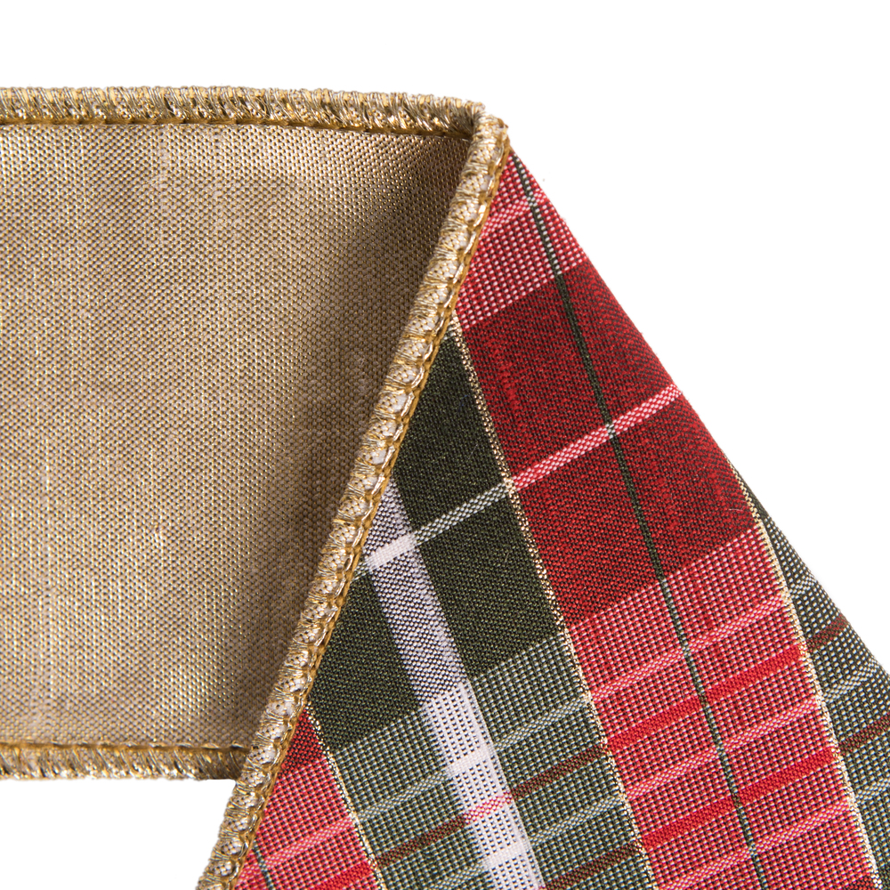 Vickerman Gray Bias Perth Plaid Gold Fused Ribbon