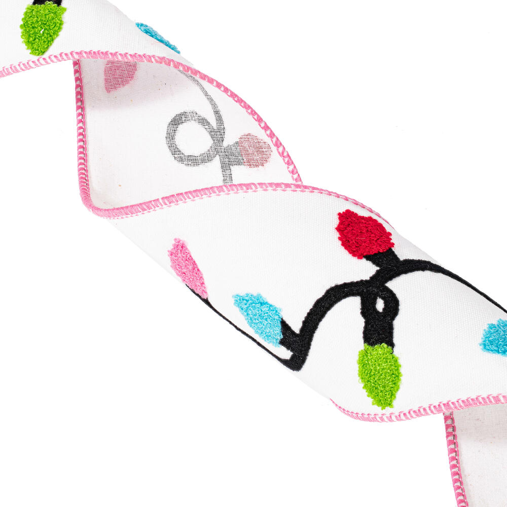 4"x5yd White/Pink/Blue/Green/Red Ribb