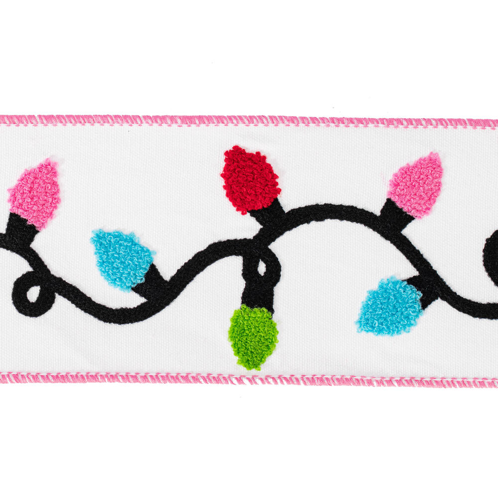 4"x5yd White/Pink/Blue/Green/Red Ribb