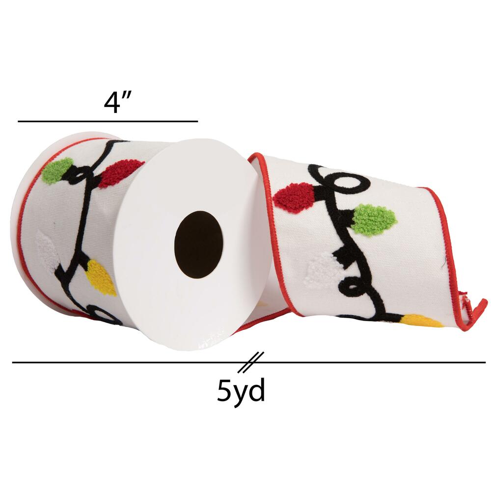 4"x5yd White/Pink/Blue/Green/Red Ribb