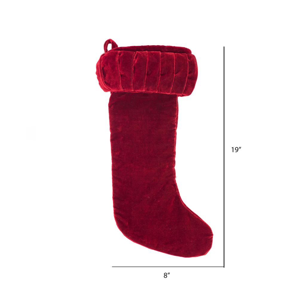 Vickerman 8" x 19" Plush Velvet Christmas Stocking