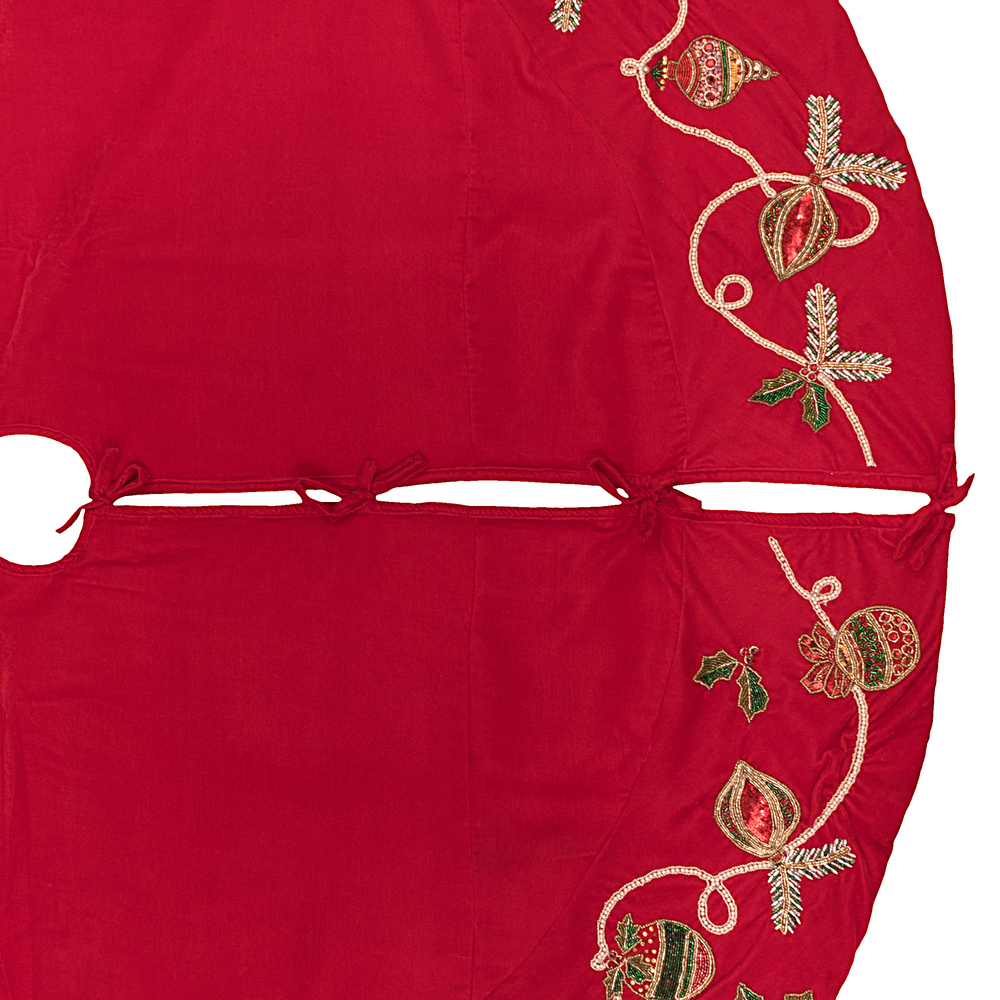 Vickerman Beaded Ornament Velvet Christmas Tree skirt