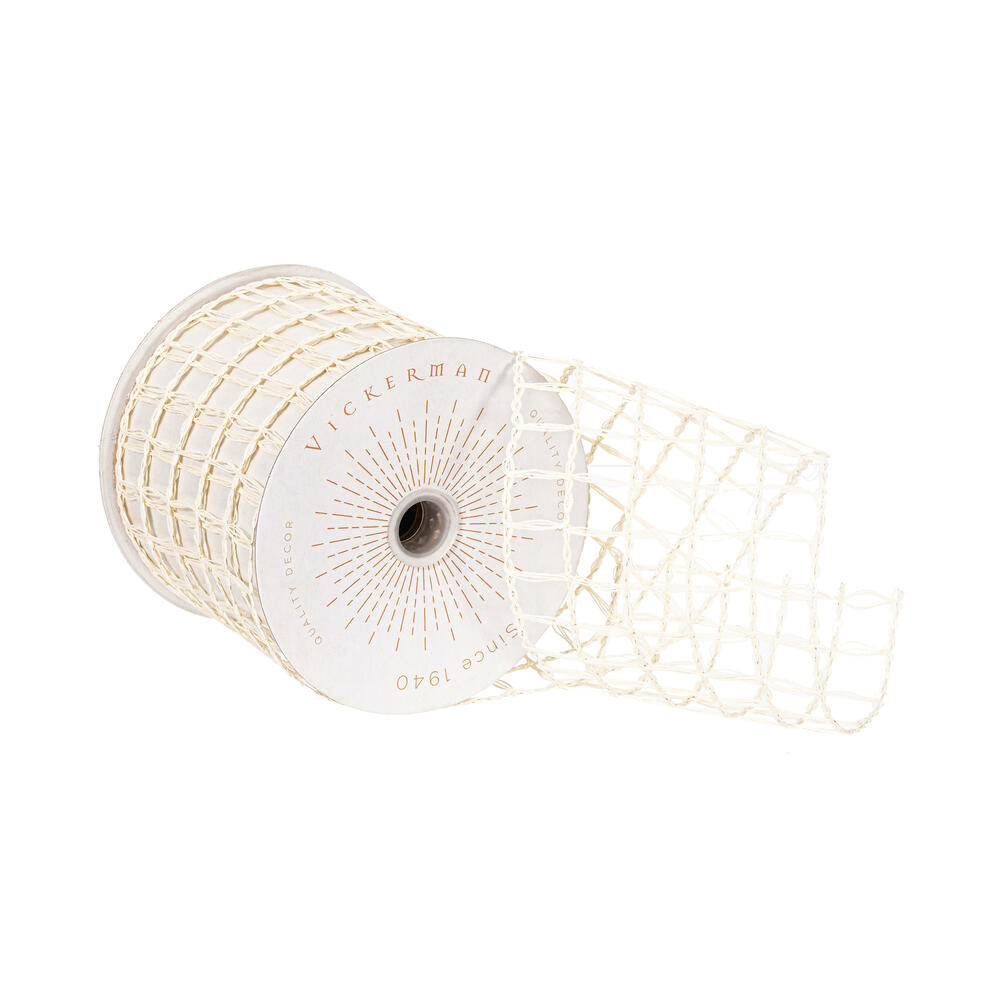 Vickerman 3.75"x10yd Thin Grid Wired Ribbon. 
