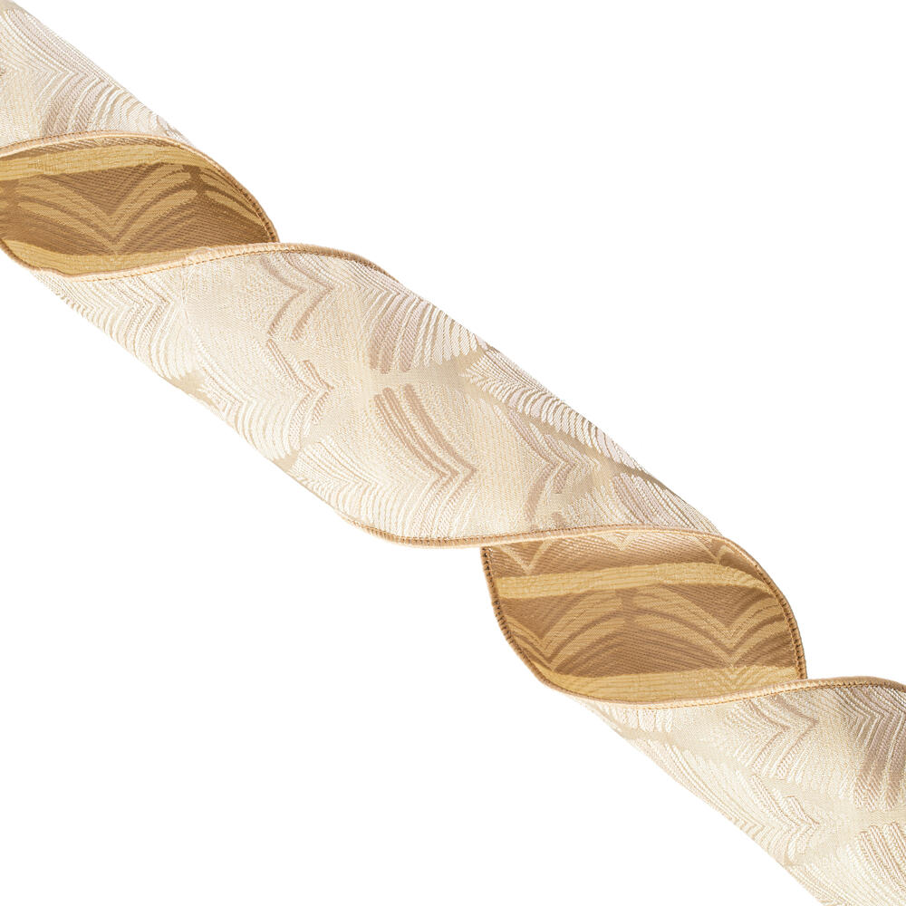 Vickerman 4"x10yd Feather Leaf Ribbon.
