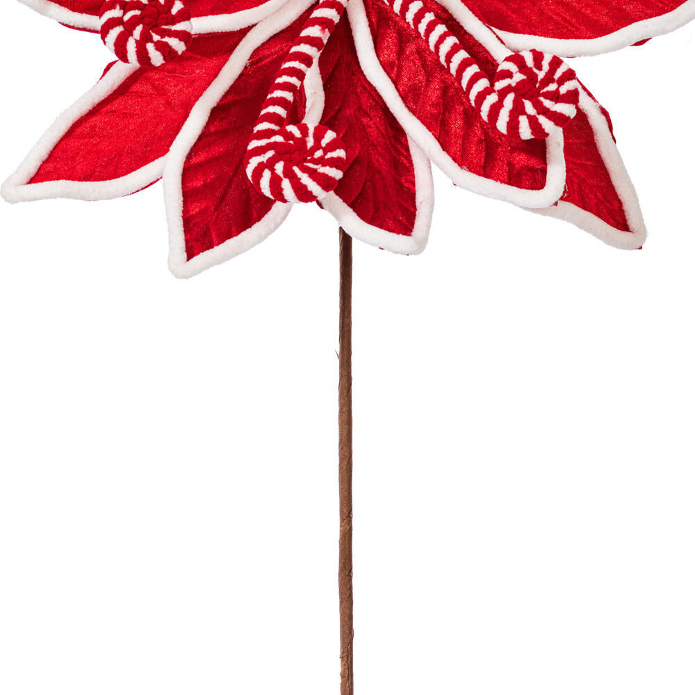 Vickerman 21.5" Red Candy Cane Poinsettia, 4/bag
