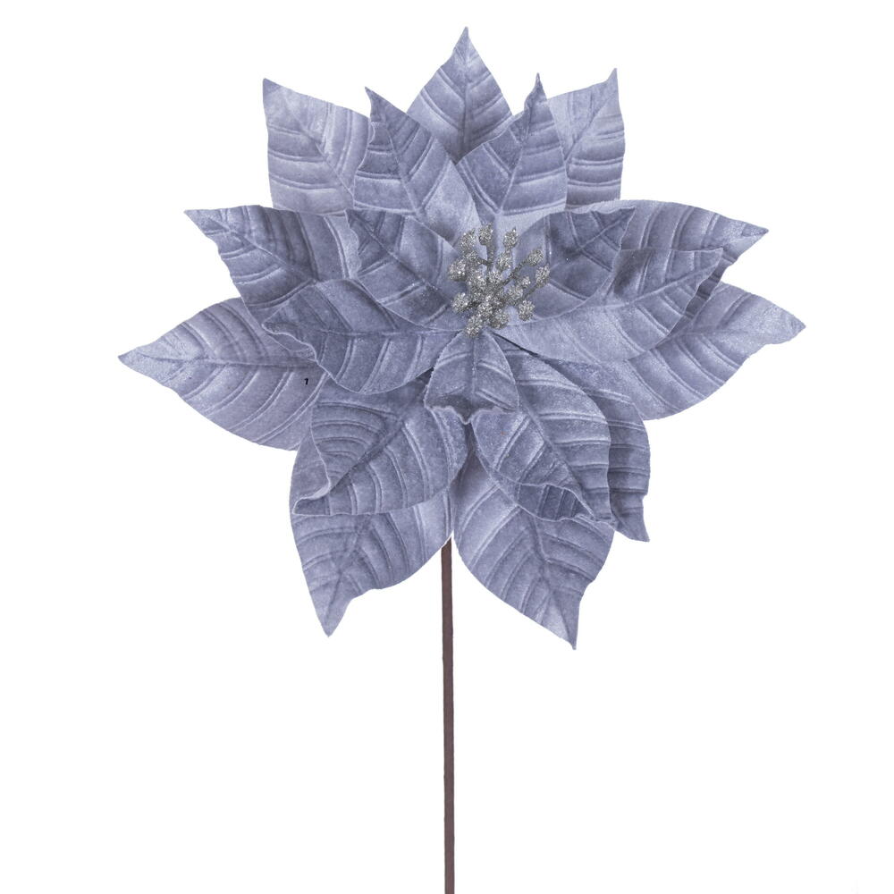 Vickerman 21.5" Velvet Poinsettia Stem 6 per Bag