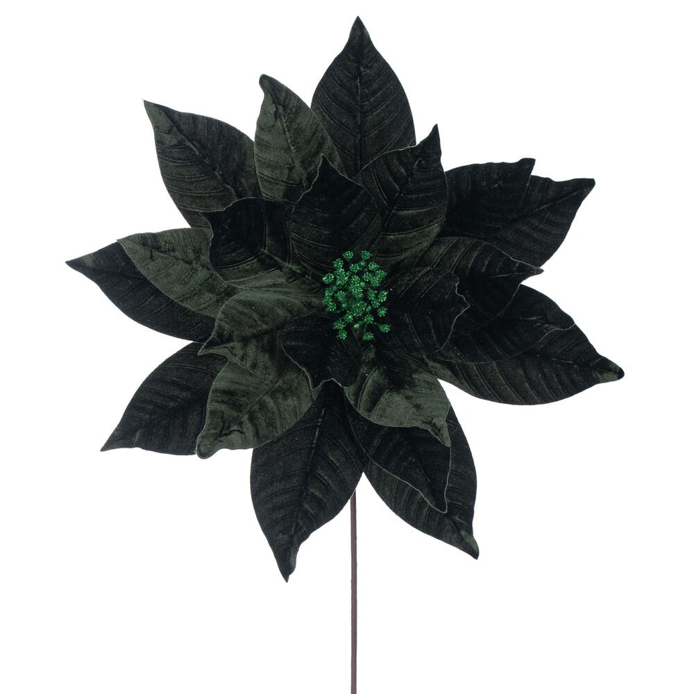 Vickerman 21.5" Textured Poinsettia Stem 2/Bag