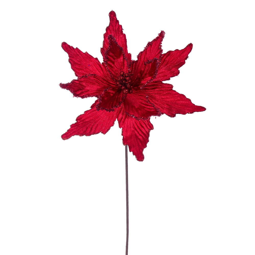 Vickerman 21.5" Poinsettia Stems 6 per Bag