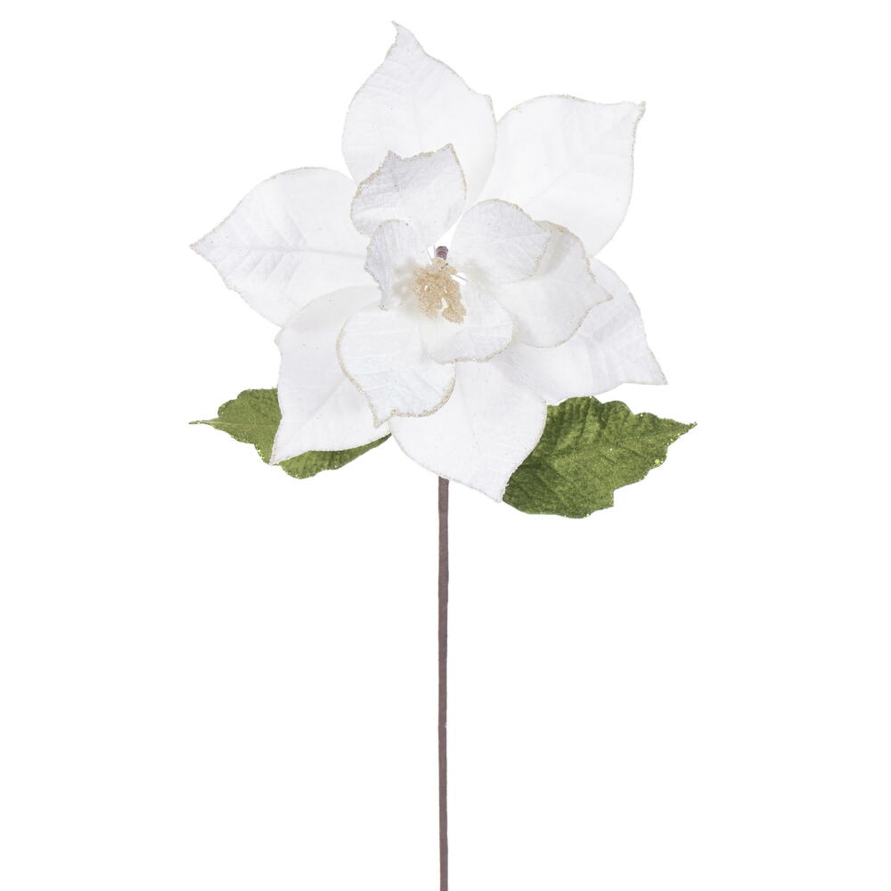 Vickerman 12" x 20" Classic Velvet Poinsettia Stem