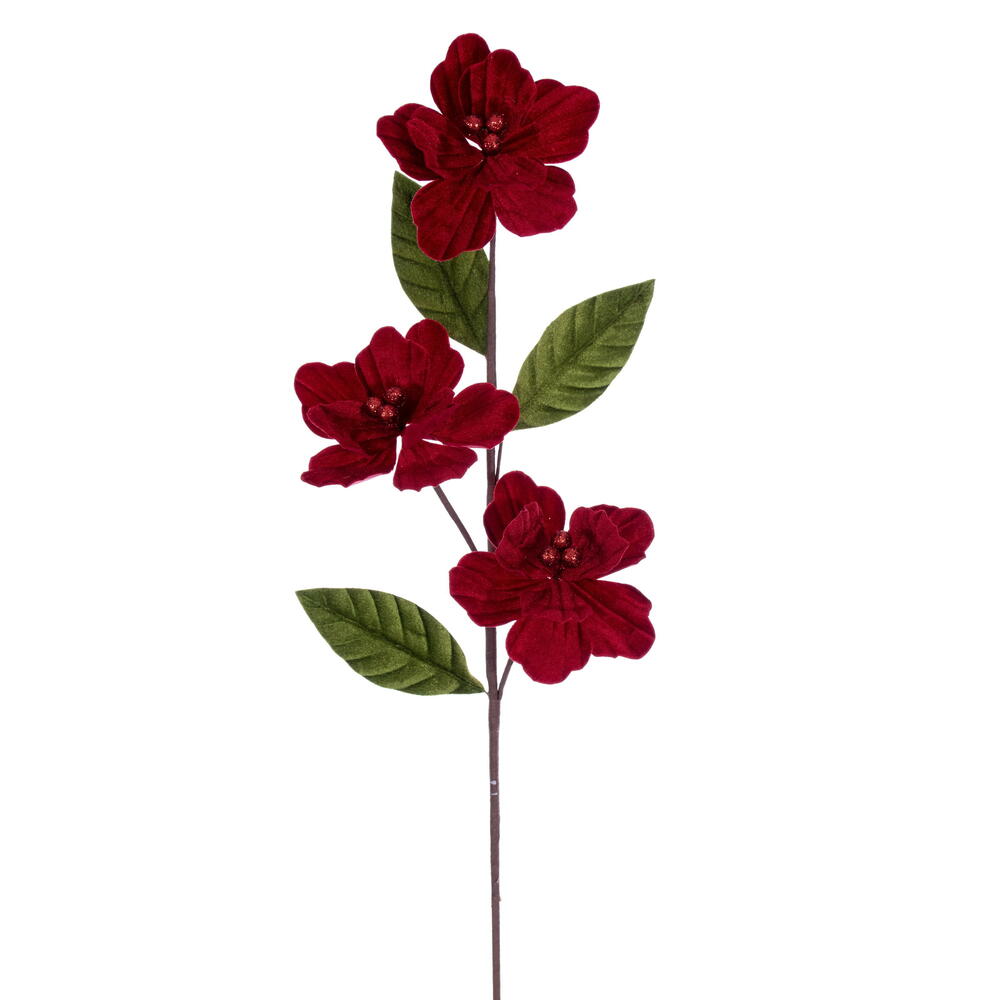 Vickerman 6" x 28" Velvet Trio Amaryllis Stem