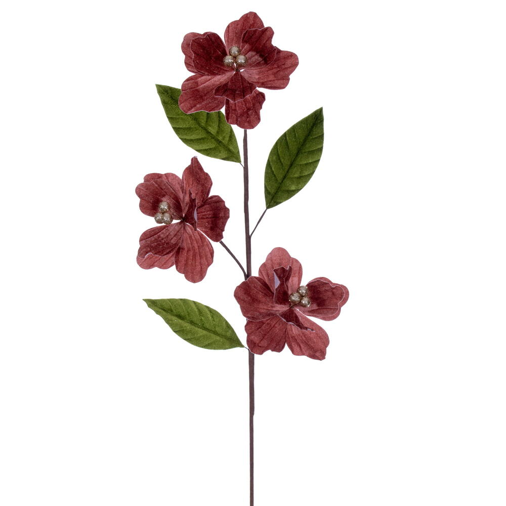 Vickerman 6" x 28" Velvet Trio Amaryllis Stem