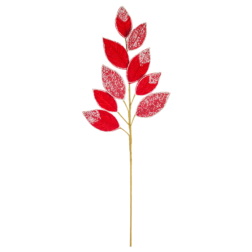 Vickerman 32" Velvet Pearl Leaf Spray