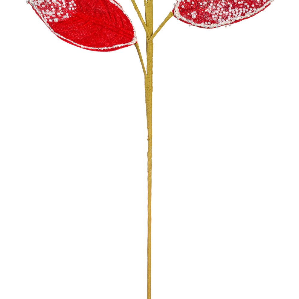 Vickerman 32" Velvet Pearl Leaf Spray