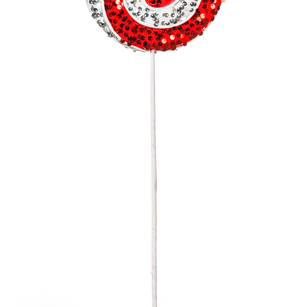 21" Red/White Sequin Lollipop 2 Asst/Set