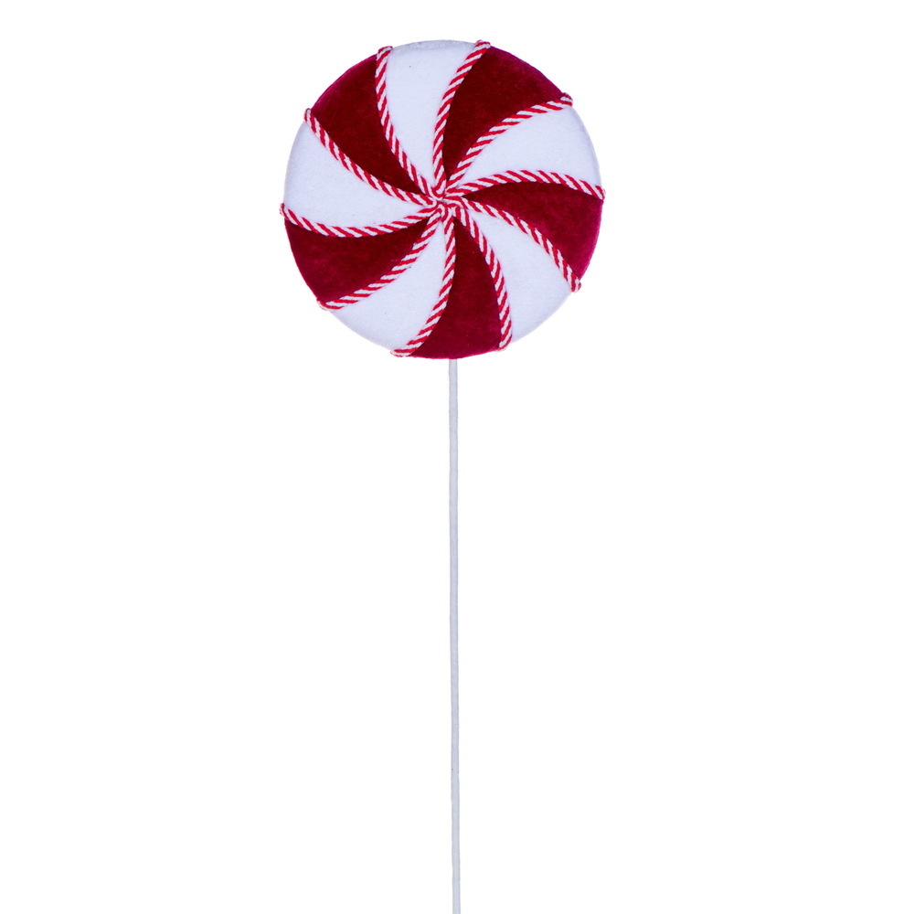 26" Red/White Velvet Lollipop 2 Asst/Set