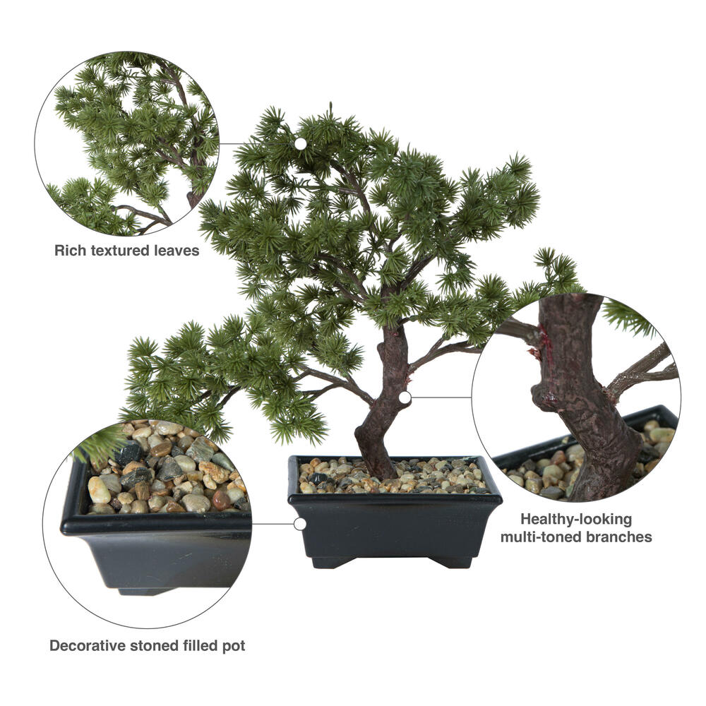 Vickerman Artificial Potted Pine Bonsai Tree