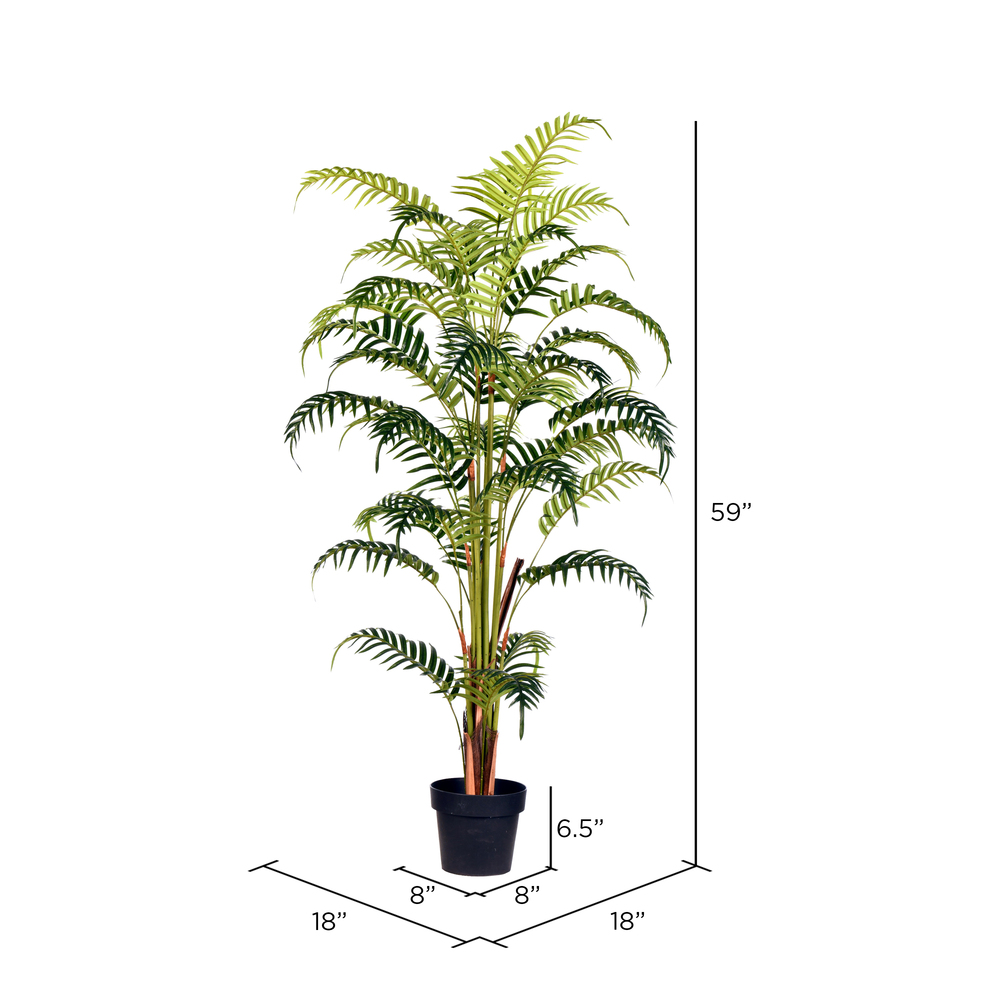 Vickerman Artificial Potted Fern Palm with Real Touch Leaves