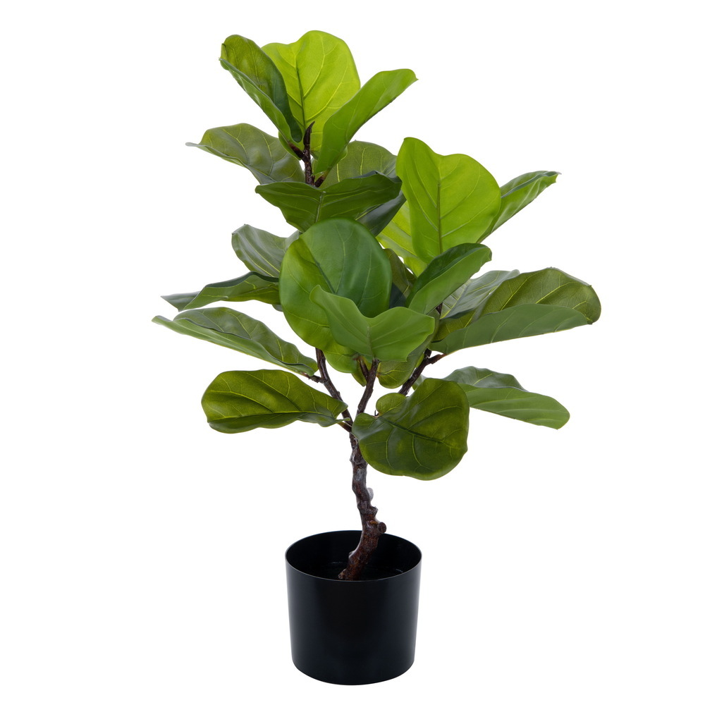 Vickermn Green Potted Real Touch Fiddle Leaf