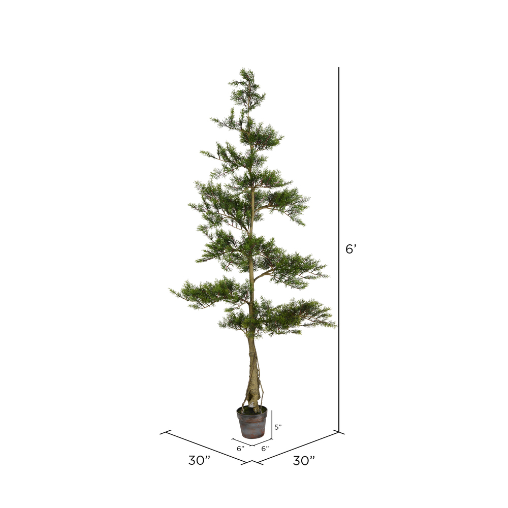 Vickerman Artificial Potted Cedar Tree