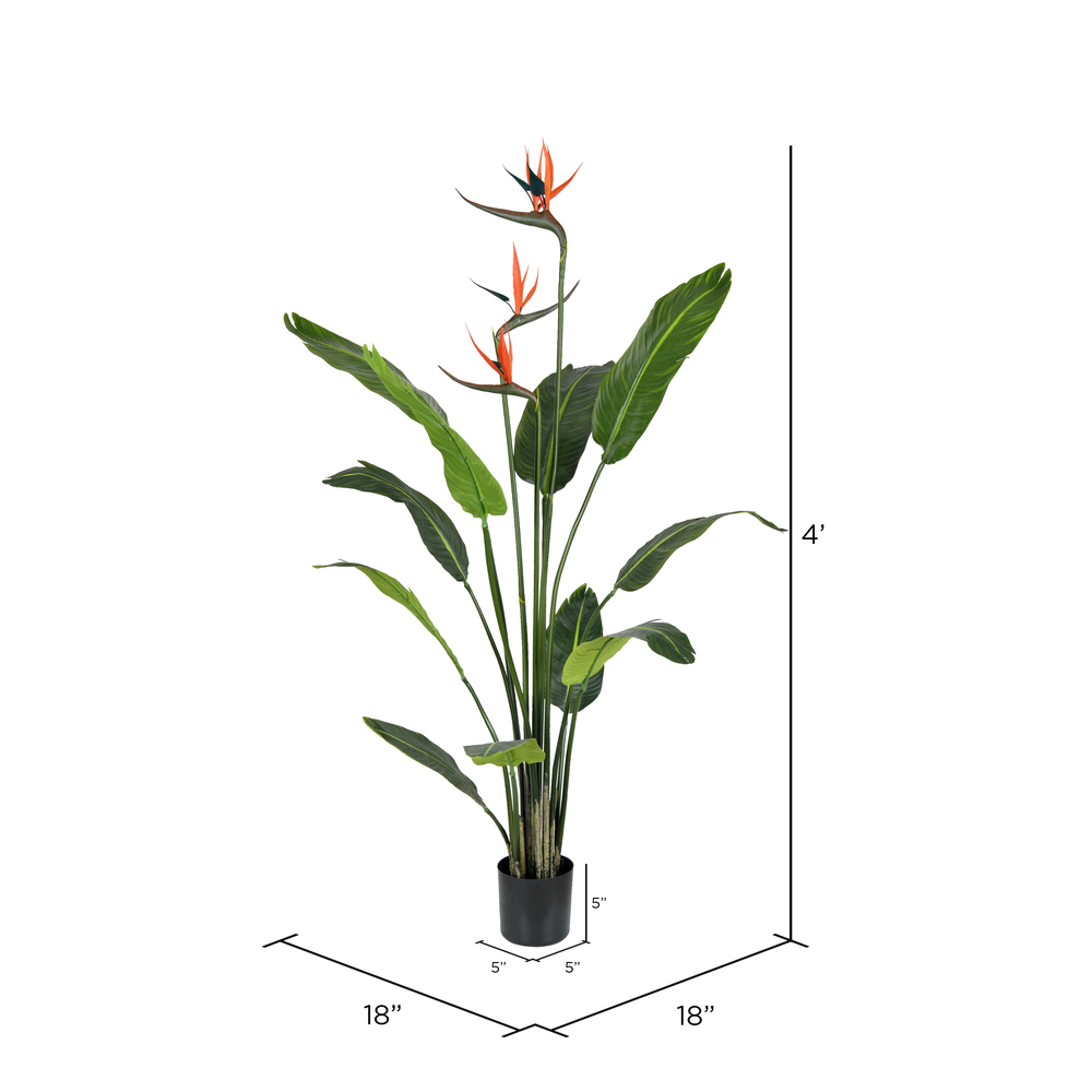 Vickerman Artificial Potted Bird of Paradise Palm Tree